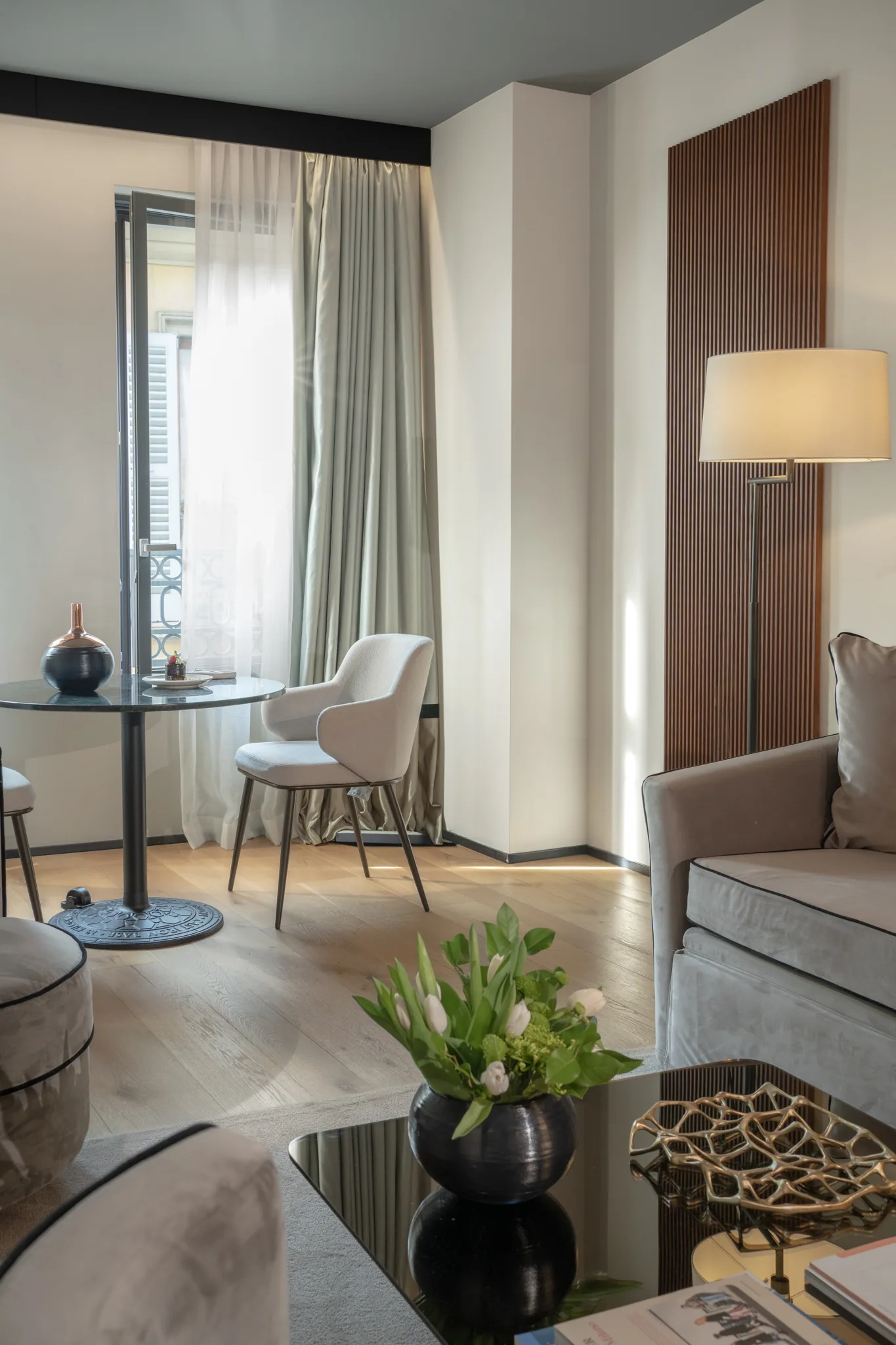 A suite interior — warm textiles